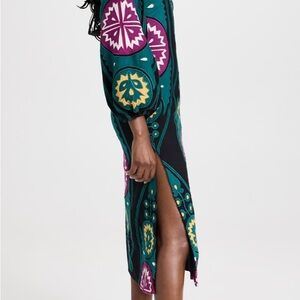 Sea New York Teal and Black Embroidered Dress